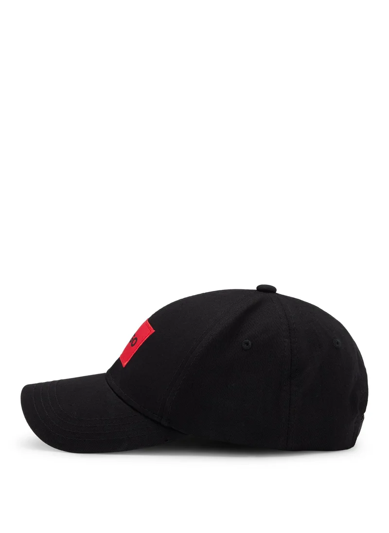 هوجو Cotton-twill cap with red logo label