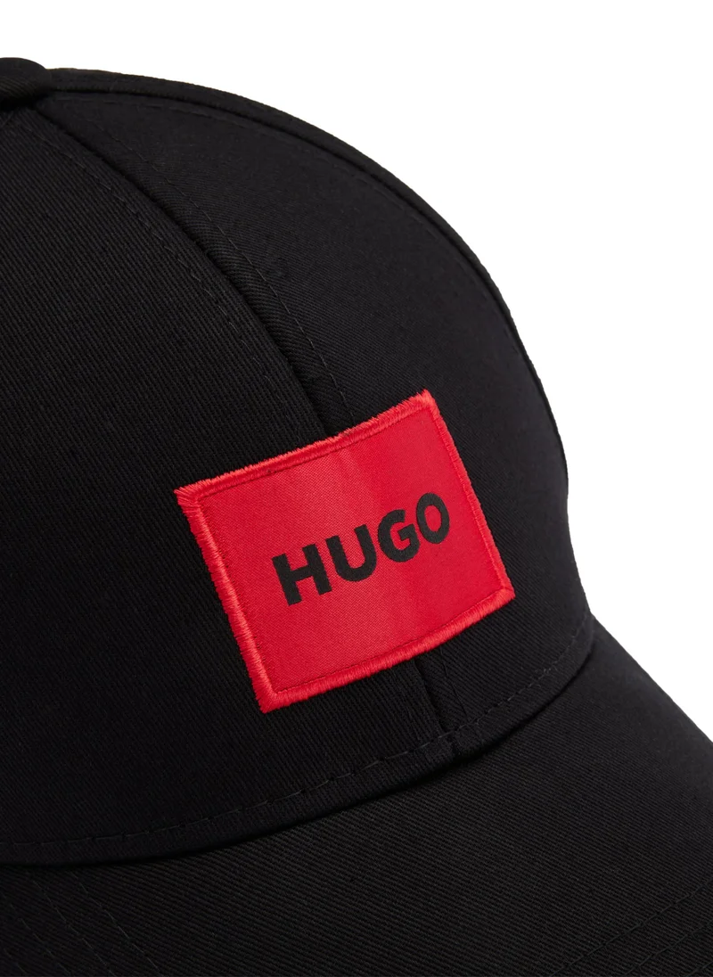 HUGO Cotton-twill cap with red logo label