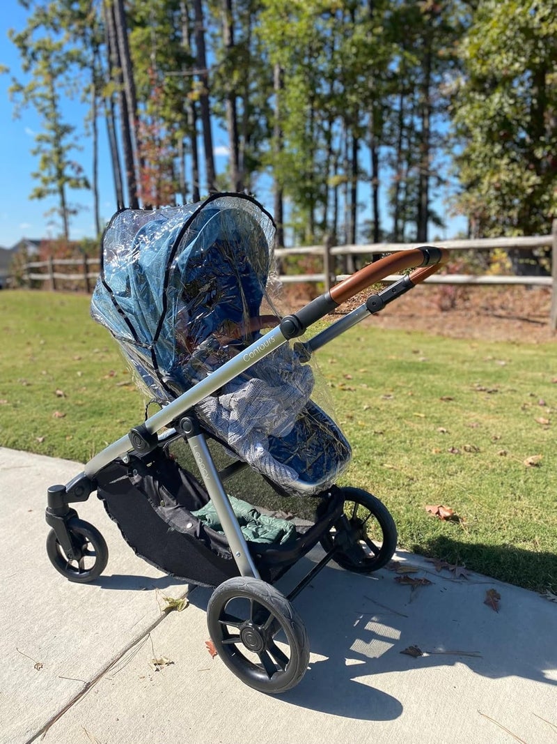 Contours Baby Clear Stroller Rain Cover Travel Waterproof Weather Shield Windproof Protects from Dust and Snow Baby Stroller Accessory - Image 3