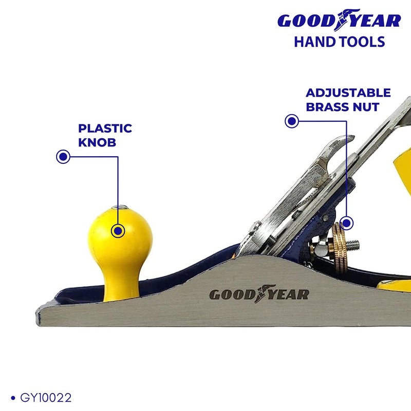 Good Year طائرة جاك، طائرة جاك من الصلب الكربوني رندا رقم 6، جسم من الحديد الزهر عالي الجودة، شفرة حديدية، صمولة قابلة للتعديل من النحاس لطائرة يدوية لأعمال النجارة، مخطط النجارة - Image 3