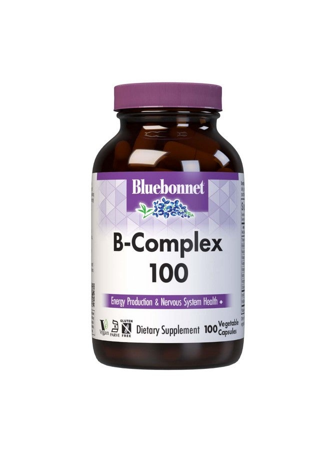 Bluebonnet Nutrition B Complex, Complete Full Spectrum, Vitamin B6, B12, Biotin, Folate, Vegan, Vegetarian, Gluten, Soy & Milk Free, Kosher, 100 Count - Image 1