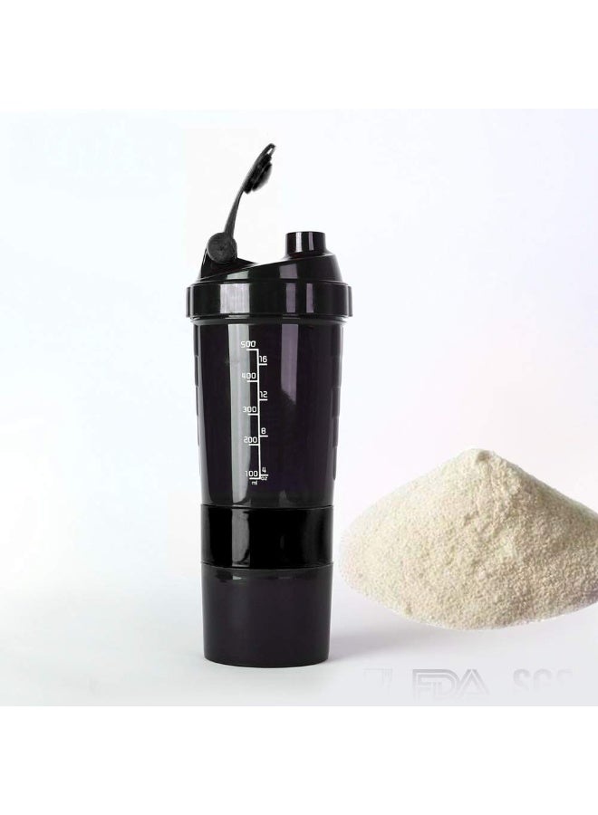BOLDFIT Spider Gym Shaker Bottle, Shakers for Protein Shake with 2 Storage Compartment Gym protein shaker for workout (High Density Polyethylene, Pack of 1, Black),500 ml - Image 5