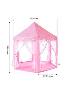 BabyGo BabyGo Kids Prince Princess Castle Theme Play Tent with Mosquito Net Design for Kids (Pink) (140cm x 135cm x 70cm)  - Image 3