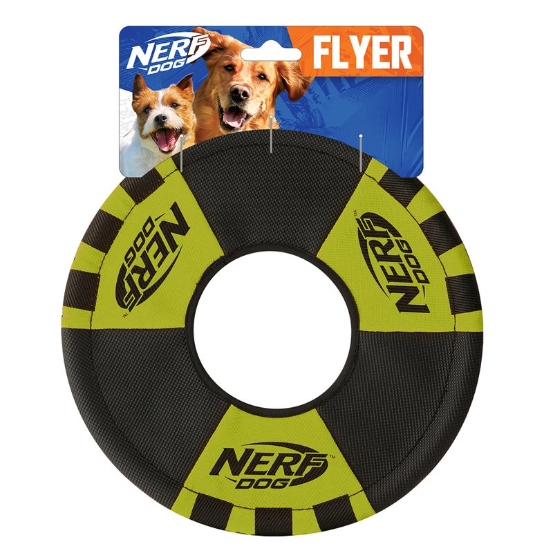 Nerf Dog Trackshot Toss and Tug Ring Dog Toy Lightweight Durable and Water Resistant 9 Inches For MediumLarge Breeds Single Unit GreenBlack - Image 2
