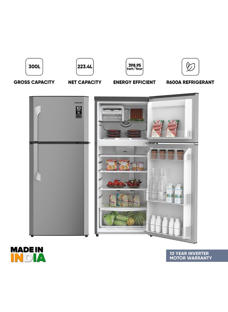 NIKAI Bundle 300L Double Door Refrigerator + 6kg Semi-Automatic Washing Machine (NWM600FN7) + Air Fryer (NAF388D3) 113 W NRF300FSS+WM+NAF Silver - Image 2