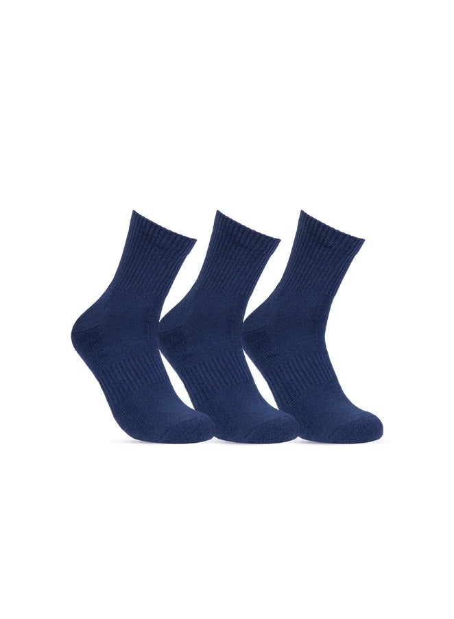 STITCH STITCH Men's Pack of 3 Half Terry L-Shape Casual Socks 
