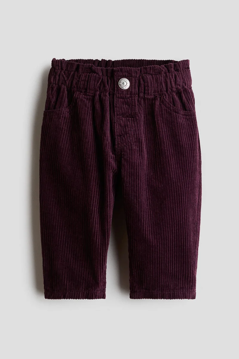 H&M Paper bag corduroy trousers