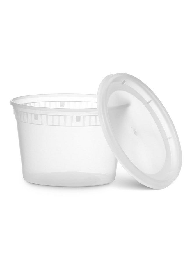 Munfix 48 Pack 16 Oz Plastic Deli Containers with Lids - Food Storage Containers with Lids - Clear Disposable Airtight Meal Prep Containers, BPA Free, Stackable, Leakproof, Microwave and Freezer Safe - Image 1