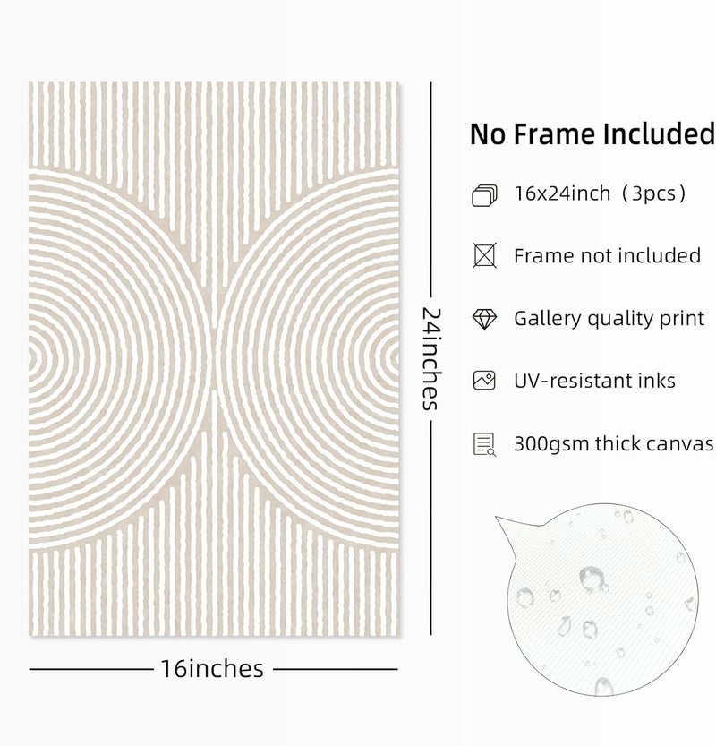 Youillne Modern Abstract Canvas Wall Art Set of 3 - Image 2