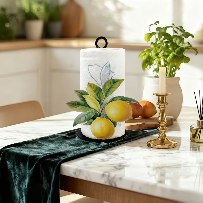 Creative Lemon Acrylic Tissue Holder Vertical Toilet Paper Roll For Kitchen Table Holiday Party - Image 4