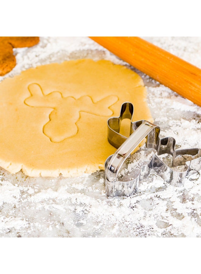 Restaurantware 4 x 2.75 Inch Reindeer Cookie Cutter, 1 Corrosion-Resistant Winter Cookie Cutter - With Handle, Dishwashable, Metal Christmas Ornament Cookie Cutter, For Desserts And Treats, - Image 3
