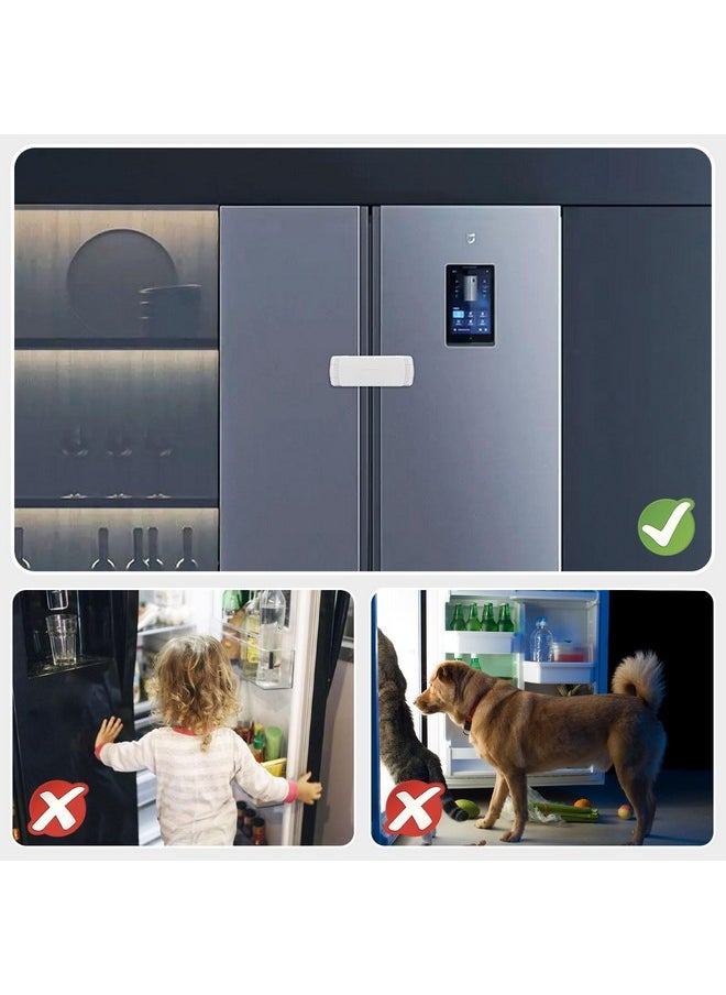 CLYMENE - Updated French Door Fridge Lock, Childproof Lock For French Door Refrigerator/Freezer - Secure, Adjustable, Easy Installation - Cabinet Cupboard Safety Latch Lock For Kids & Toddlers (White) - Image 1