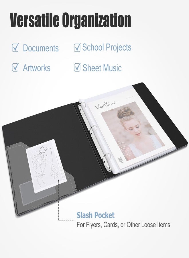 Uquelic 50-Pocket Binder with Plastic Sleeves for Letter/A4 Size(11" x 8.5"), Document Binder Organizer for Papers, Certificates and Artwork, Colorful PP Divider Pages for Presentation - Image 4