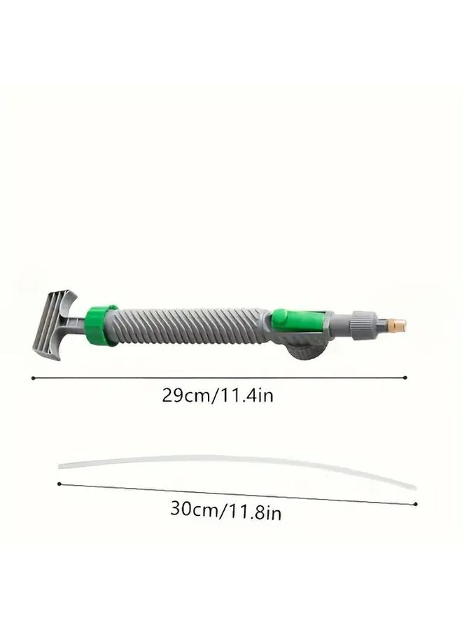 Gray Green Manual High Pressure Sprayer Adjustable Nozzle Gardening Watering Plant Tool - Image 3