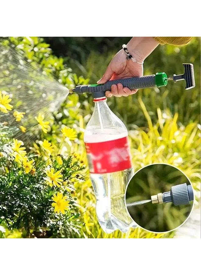 Gray Green Manual High Pressure Sprayer Adjustable Nozzle Gardening Watering Plant Tool - Image 2