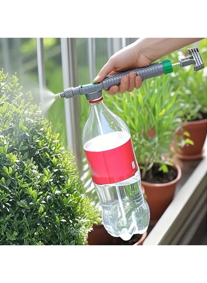 Gray Green Manual High Pressure Sprayer Adjustable Nozzle Gardening Watering Plant Tool - Image 5