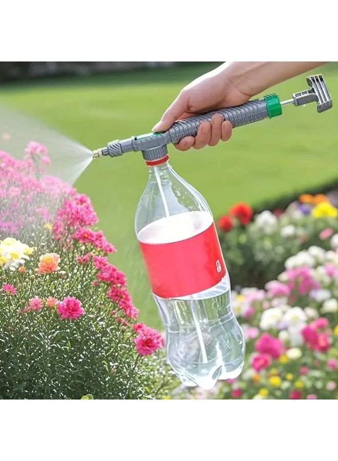 Gray Green Manual High Pressure Sprayer Adjustable Nozzle Gardening Watering Plant Tool - Image 1