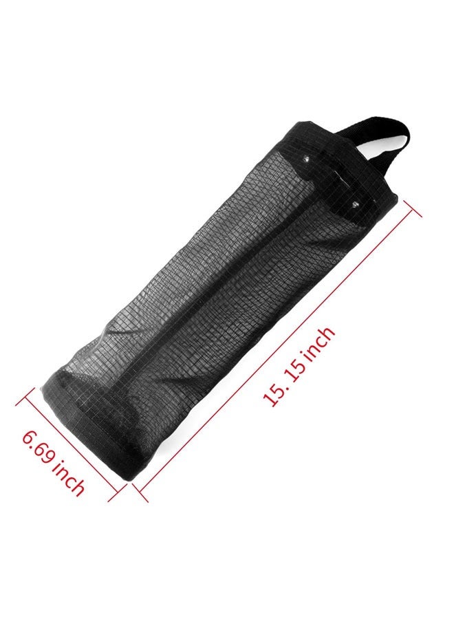 HQ-GAMING Hanging Folding Mesh Garbage Bag Organizer Trash Bags Holder Recycling Containers Plastic Waste Bag Storage for Kitchen (Black)-2pcs - Image 2