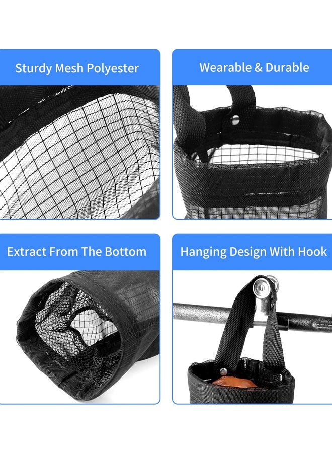 HQ-GAMING Hanging Folding Mesh Garbage Bag Organizer Trash Bags Holder Recycling Containers Plastic Waste Bag Storage for Kitchen (Black)-2pcs - Image 4