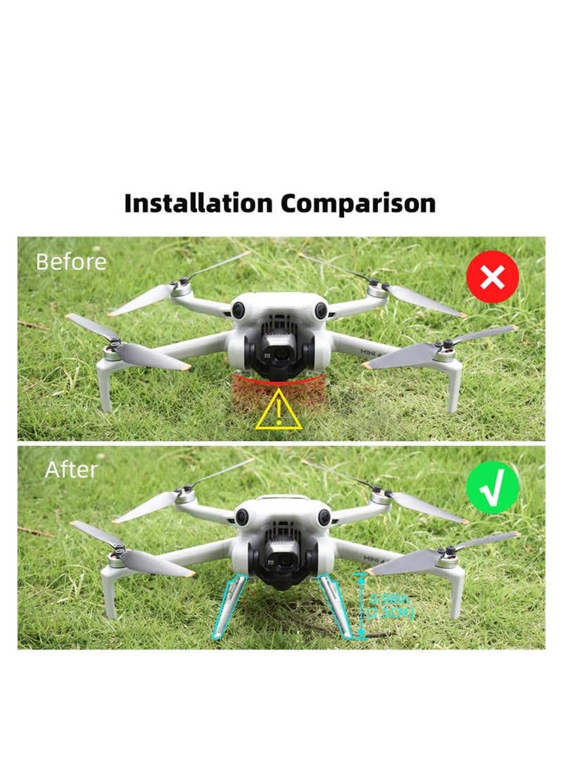 Generic Foldable Anti-Fall Landing Gear for DJI Mini 4 PRO Height Extender 25mm Gimbal Protector Drone Accessories Orange  - Image 2