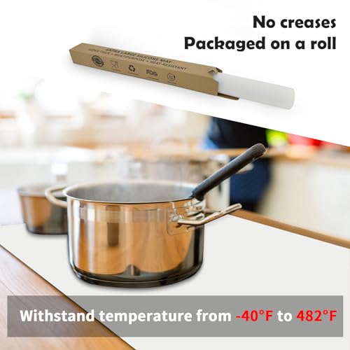 Ultibe Silicone Mats for Kitchen Counter, 78.7''x23.6''(200cmx60cm) Largest Heat Resistant Counter Mat Kitchen Island Waterproof Thicken Non-Slip Countertop Protector Mat, Semitransparent - Image 3