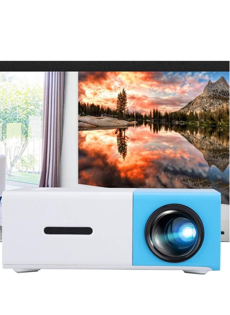 Generic - Mini Portable Projector Home Cinema Theater LED 1080P HD Projector 1920*1080 Resolution Video Projector,Support Multi-Device Connection,U Disk,Mobile Hard Disk,SD Card,AV( White Blue) - Image 1