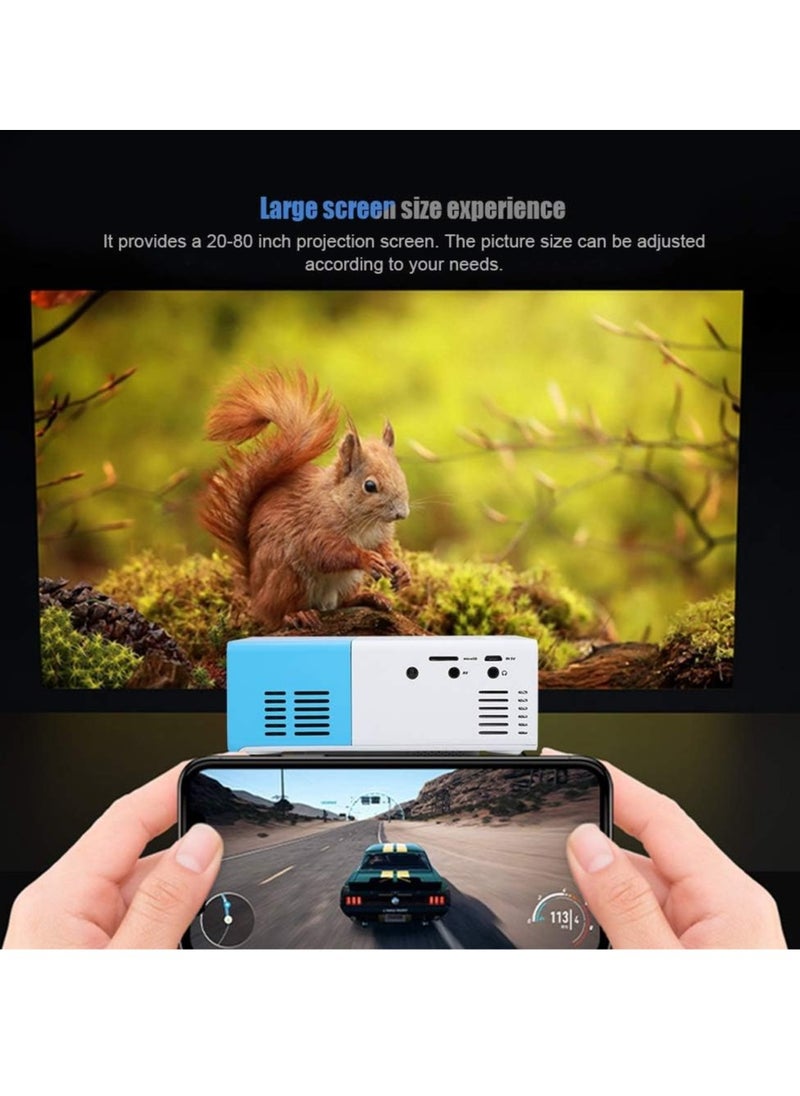 Generic - Mini Portable Projector Home Cinema Theater LED 1080P HD Projector 1920*1080 Resolution Video Projector,Support Multi-Device Connection,U Disk,Mobile Hard Disk,SD Card,AV( White Blue) - Image 1