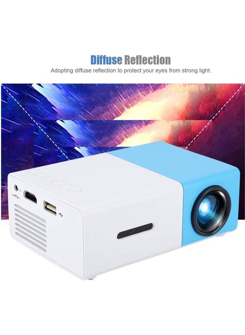 Generic - Mini Portable Projector Home Cinema Theater LED 1080P HD Projector 1920*1080 Resolution Video Projector,Support Multi-Device Connection,U Disk,Mobile Hard Disk,SD Card,AV( White Blue) - Image 1