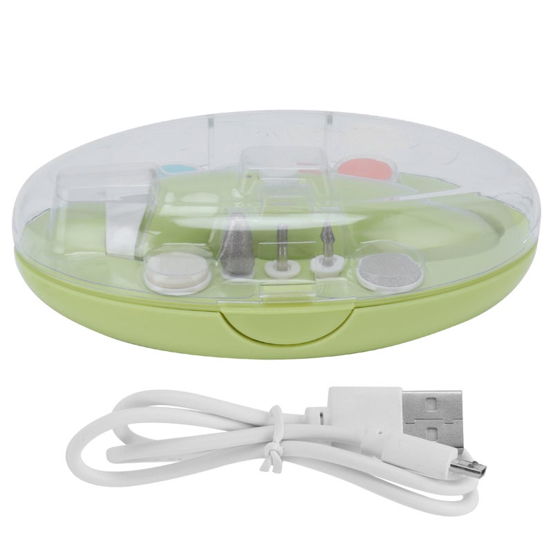 Baby Nail File Electric Nail Trimmer with 6 Contacts Rechargeable Safe Baby Nail Care for Newborn Toddler Yellow Portable Gentle Nail File for Baby and Adult - Image 1