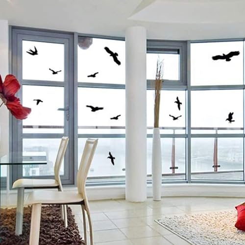 MESINURS Window Bird Stickers Anti-Collision Decals Glass Door Protection Save Birds Strikes, Black, 10 PCS - Image 5