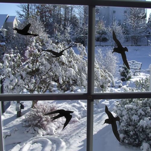 MESINURS Window Bird Stickers Anti-Collision Decals Glass Door Protection Save Birds Strikes, Black, 10 PCS - Image 4