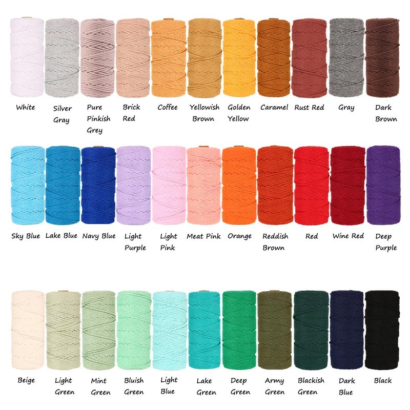 FLIPPED Macrame Cord,3mm x109 Yards 100% Natural Macrame Cords Colored Cotton Macrame Rope Craft Cord for DIY Crafts Knitting Plant Hangers Christmas Wedding Decor(Natural Color/Beige) - Image 2