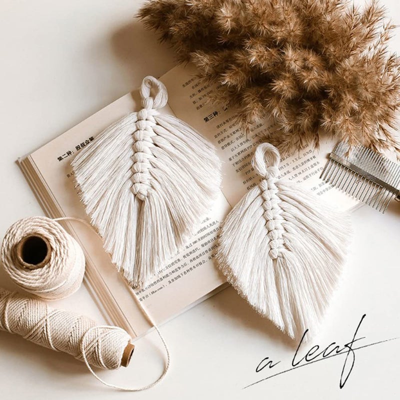 FLIPPED Macrame Cord,3mm x109 Yards 100% Natural Macrame Cords Colored Cotton Macrame Rope Craft Cord for DIY Crafts Knitting Plant Hangers Christmas Wedding Decor(Natural Color/Beige) - Image 5