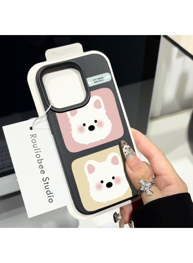 NIBEMINENT Cheeks Blush Two West Highlanders Protective TPU Case Cover For iPhone 15, Wise Black