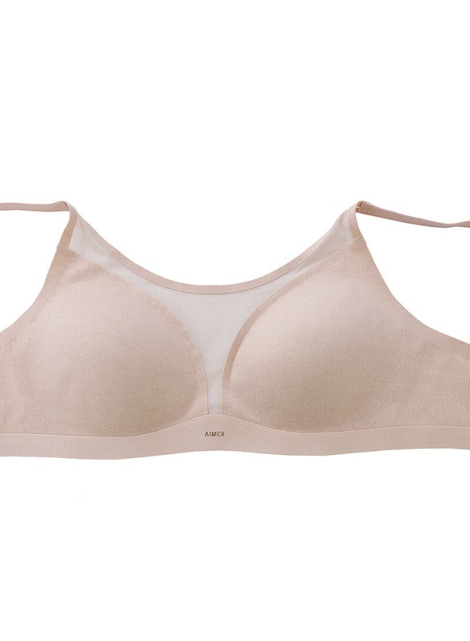 Aimer Women's Bra, Woven Silk 4/4, Wireless, Full Coverage, Thin, Modular Bra Am17c261, Gold Yh2, 165 - Image 4