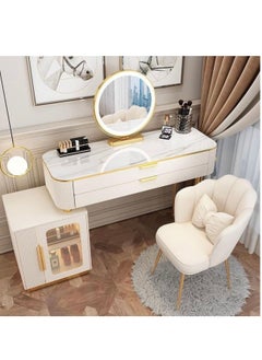 AWD Elegant simple advanced solid wood dressing table with smart mirror and chair. 