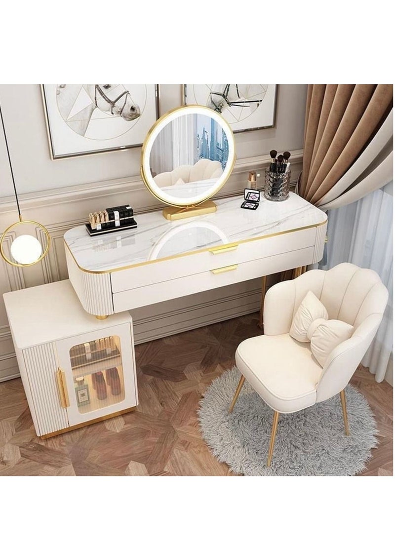 AWD - Elegant simple advanced solid wood dressing table with smart mirror and chair. - Image 1