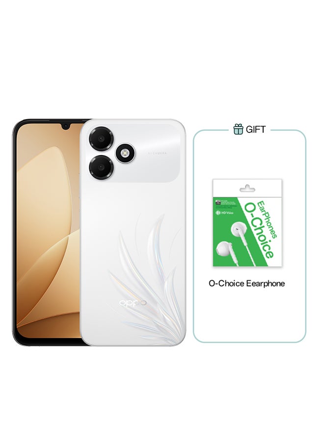 OPPO A6c 4G Dual SIM Feather White 4GB RAM 128GB  4G LTE - Middle East Version With Gift O-Choice Earphones - Image 1
