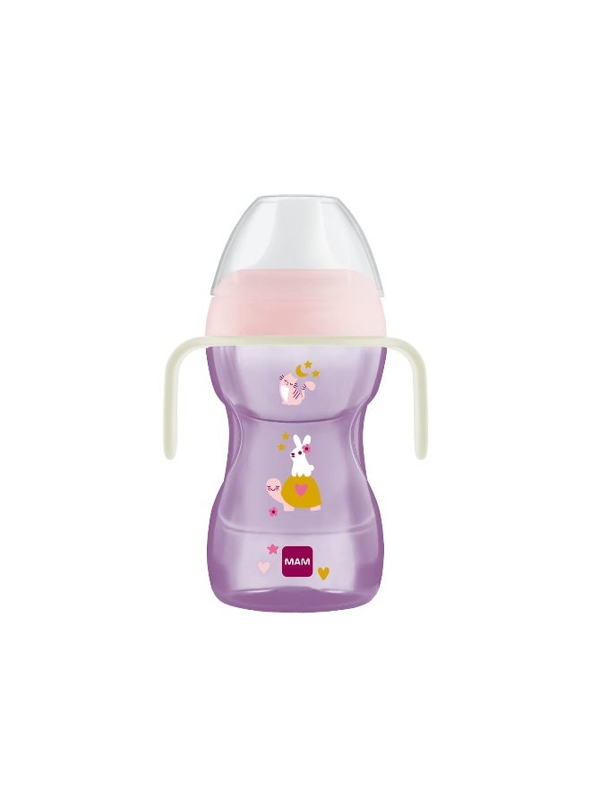 MAM Fun to Drink Night Cup with Handles and Glow-in-the-Dark Design, 270 ml, Girl - Image 1