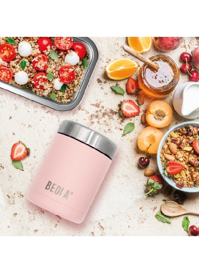 BEOLA 450ml Food Jar Lunch Box Thermos Stainless Steel Double Wall Insulated Travel Food Flask for Kids and Adults, 15oz (Fashion Pink)  - Image 5