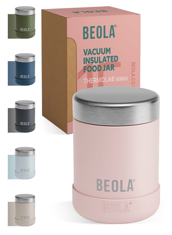 BEOLA 450ml Food Jar Lunch Box Thermos Stainless Steel Double Wall Insulated Travel Food Flask for Kids and Adults, 15oz (Fashion Pink) - Image 1