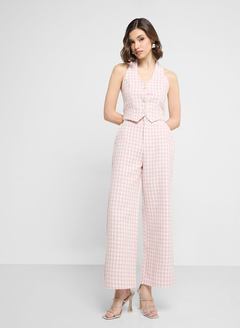 ايلا طقم فيست وبنطلون بنقشة المربعات - Image 1