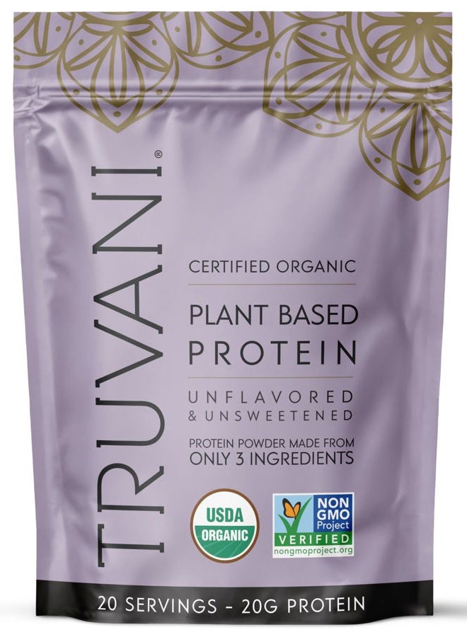 Truvani Vegan Pea Protein Powder | Unflavored | 20g Organic Plant Based Protein | 20 Servings | Keto | Gluten & Dairy Free | Low Carb | No Added Sugar - Image 1