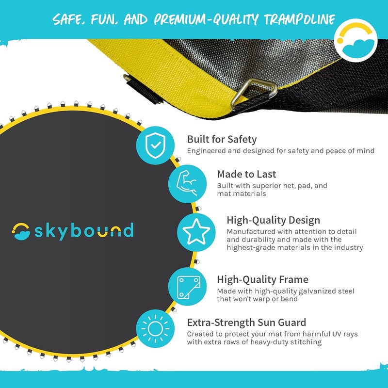 SKYBOUND Premium Trampoline Replacement Mat, Fits 14 Foot Frames w/Spring Tool, UV Sunguard for Longer Lasting Stitching, Durable V-Rings, Bounce Safely with Extra Rows of Stitching - Image 3