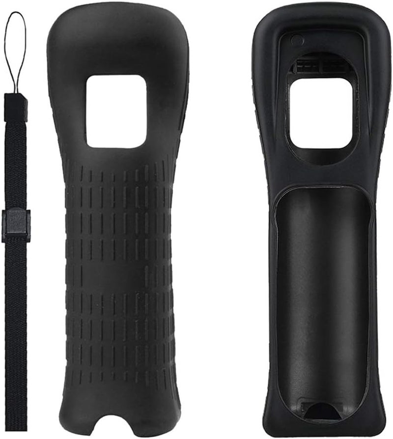LACTIVX 2X Wii Silicone Case Cover with Wrist Strap for Wii Remote Controller (Black) - Image 3