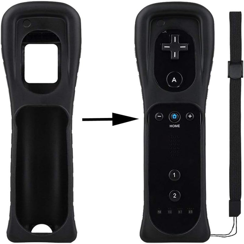 LACTIVX 2X Wii Silicone Case Cover with Wrist Strap for Wii Remote Controller (Black) - Image 4