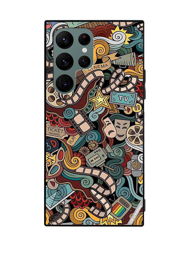 VR CREATIVE Protective Case Cover For Samsung Galaxy S22 Ultra 5G Cinema Design Design Multicolour - Image 1