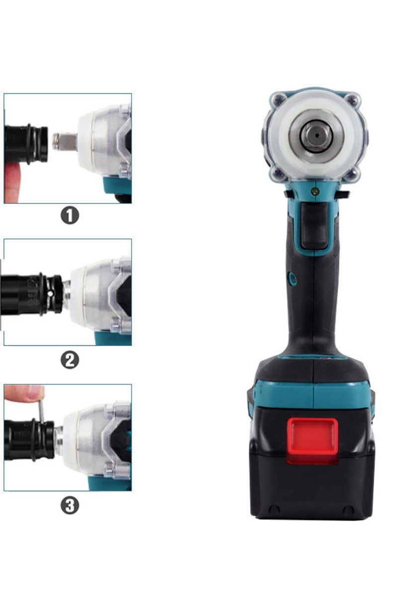 دينكس مجموعة مفاتيح كهربائية - محرك بدون فرش - عزم دوران قوي - مجموعة مثقاب بدون سلك مع بطاريتين، وصلة سداسية عميقة، رؤوس مفكات، رؤوس مثاقب لولبية، صندوق تخزين - مجموعة أدوات منزلية - Image 5