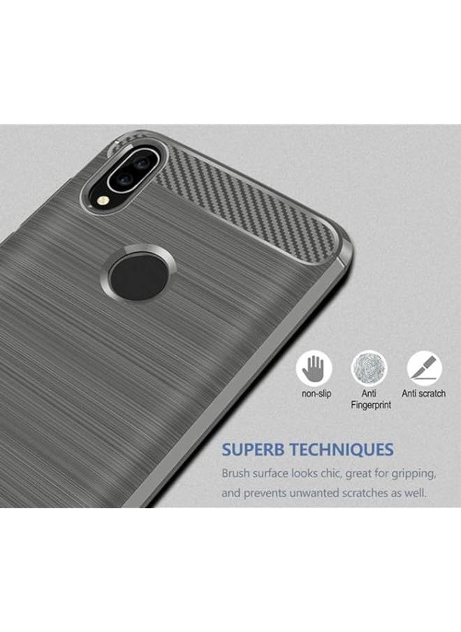 BGM - 3E Carbon Fiber Desi, Flexible Planner Protection Cover for Huawei Nova 3E / P20 Lite (Grey) - Image 1