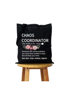 WCGXKO Chaos Coordinator Funny Definition Zipper Pouch Makeup Bag (Chaos black tote)  - Image 1